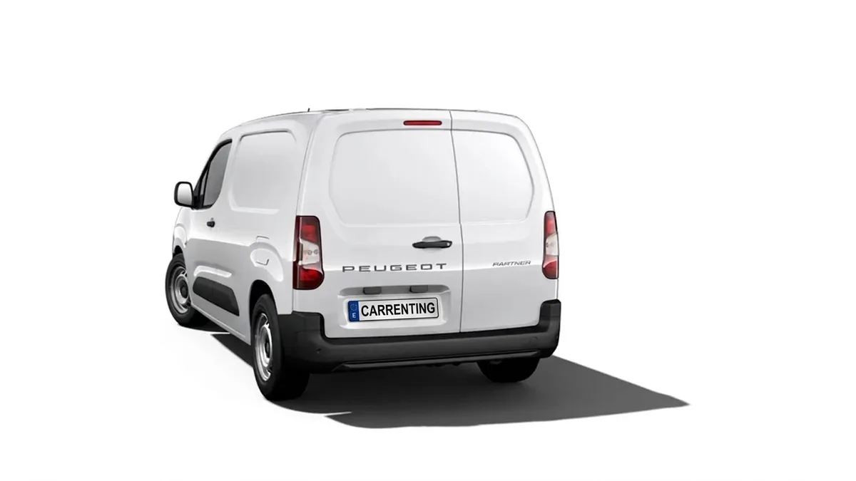 Peugeot Partner Furgón Diesel 1.5 BlueHDI S&S Standard 600kg 100 (MERCANCÍAS PROPIAS) en renting barato — Trasera