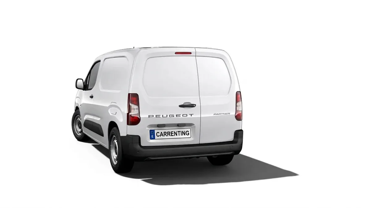 Peugeot Partner Furgón Diesel 1.5 BlueHDI S&S Standard 600kg 100 (MERCANCÍAS TERCEROS) en renting barato — Trasera